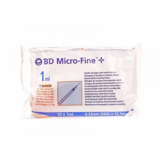 Инсулинови игли със спинцовка , , BD Micro-Fine 0.1ml Insulin Syringe and needle 29G 0.33x12.7mm 100 pcs