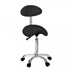 WEELKO Organic+ Saddle-shaped stool with oval backrest – Black