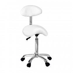 WEELKO Organic+ Saddle-shaped stool with oval backrest – White