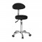 WEELKO Fast+ Round-shaped stool with oval backrest - Black