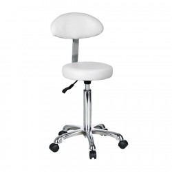 WEELKO Fast+ Round-shaped stool with oval backrest - White