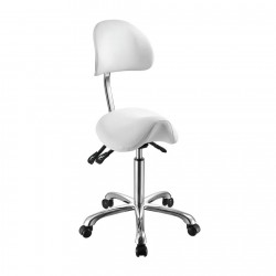 WEELKO Noble Saddle-shaped stool with backrest - White