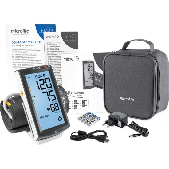 Автоматичен апарат за кръвно AFIB и Bluetooth  , Microlife BP A7 Touch Black AFIB Blood pressure monitor