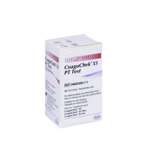 ROCHE CoaguChek XS тест ленти PT INR протромбин варфарин 24 бр