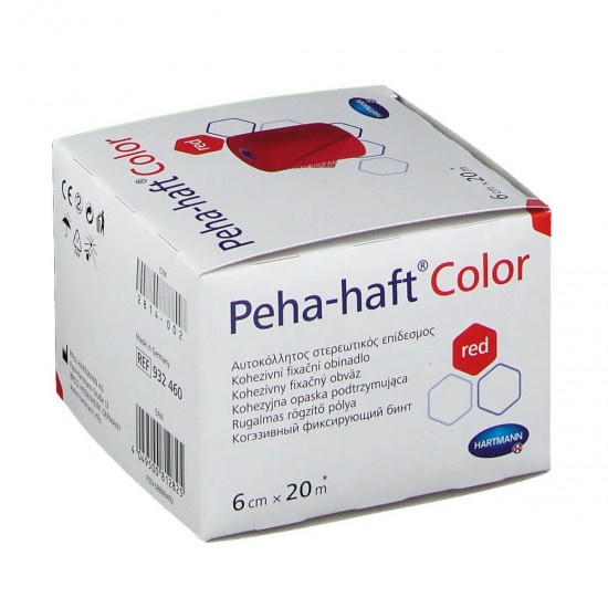 HARTMANN Peha-haft Самофиксиращ се еластичен бинт с кохезивен ефект червен 6cm x 20m