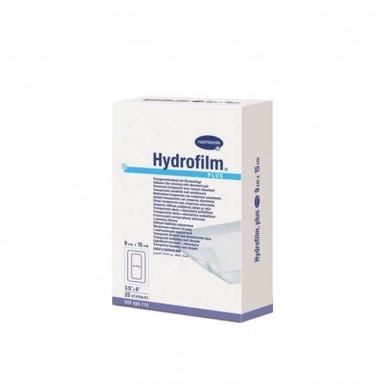 HARTMANN Hydrofilm Plus Прозрачна филм-превръзка с абсорбираща подложка 9cm x 15cm 25 бр