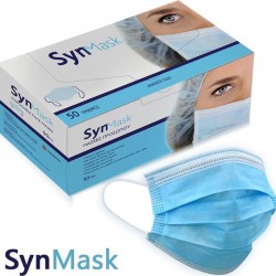  Syndesmos Synmask Еднократни маски за лице 3 слойни, BFE 95% 50 бр 