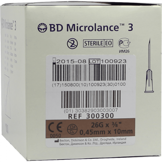 BD Microlance 3 Игли 26G x 3/8" - 0.45x10mm 100бр