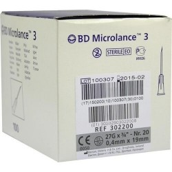 BD Microlance 3 Needles 27G x 3/4" - 0.45x19mm 100 pcs