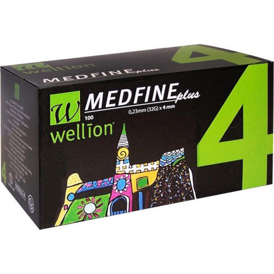 MedTrust WELLION Medfine Plus Игли за инсулинови писалки  4mm / 0,23mm (32G) 100броя 