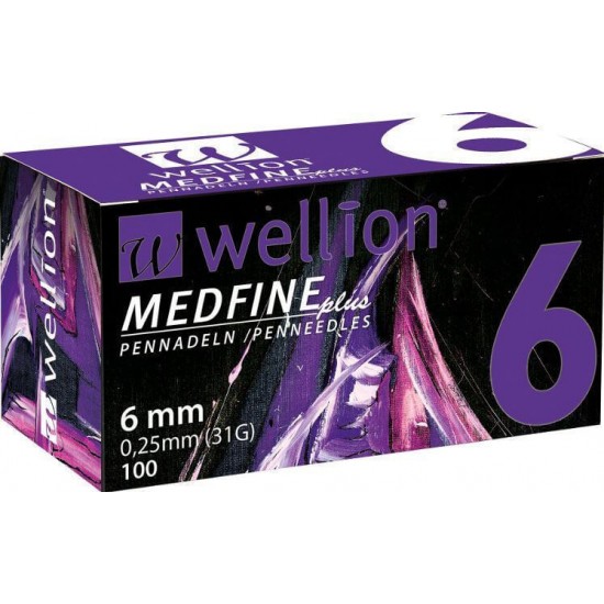 MedTrust WELLION Medfine Plus Игли за инсулинови писалки  6mm / 0,25mm (31G) 100 броя 