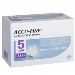 ROCHE Accu-Fine Insulin pen needles 0.25mm (31G) x 5mm 100 pcs
