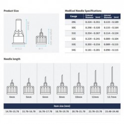  MedExel WellFine Insuline Pen needles 34G (0.18)x4mm 100 pcs