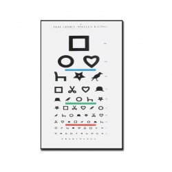GIMA Ewing Illiterate Optometric Chart - 6 m - 28x56 cm