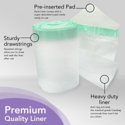 CLEANIS CareBag Commode Liner with Super Absorbent Pad   (Box of 20 liners)