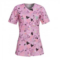 Carina Medical Robe Hearts for Women with Buttoms B-Well 401563