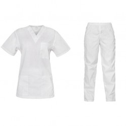 Set Tunic & Trousers White Unisex Β-Well 43010