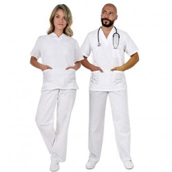 Set Tunic & Trousers White Unisex Β-Well 43010