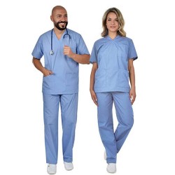 Set Tunic & Trousers Light Blue Unisex Β-Well 430113