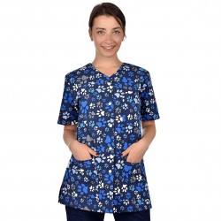 Medical Blouse Carina Paws for Women with Buttons B-Well 401567