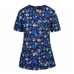 Medical Blouse Carina Paws for Women with Buttons B-Well 401567
