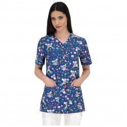 B-Well Carina Koala Medical Robe for Women in Blue Color