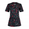 Medical Blouse Carina Black Hearts with Buttons B-Well 401569