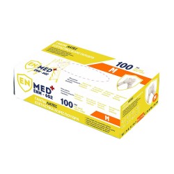 Латексови ръкавици, без пудра, Latex Powder Free Examination Gloves, Medium (Package of 100pcs) EnMed