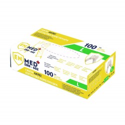 Латексови ръкавици, без пудра, Latex Powder Free Examination Gloves, Large (Package of 100pcs) EnMed