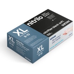 Нитрилни черни ръкавици без пудра,Νitriflex XLarge Black Without Powder Santex GD20NE