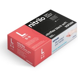 Нитрилни черни ръкавици без пудра, Nitriflex Black Without Powder Large Santex GD20ND