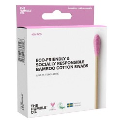 Natural Cotton Swabs Pink The Humble Co. CB003