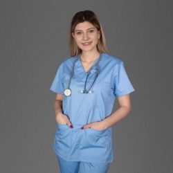 Ιατρική Νοσηλευτική Στολή Scrub Σιέλ