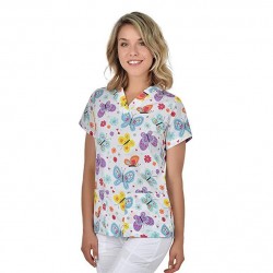 Medical Blouse Bambina with Butterflies for Women B-Well 400769