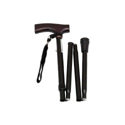 Aluminum Cane Foldable Black Mobiak