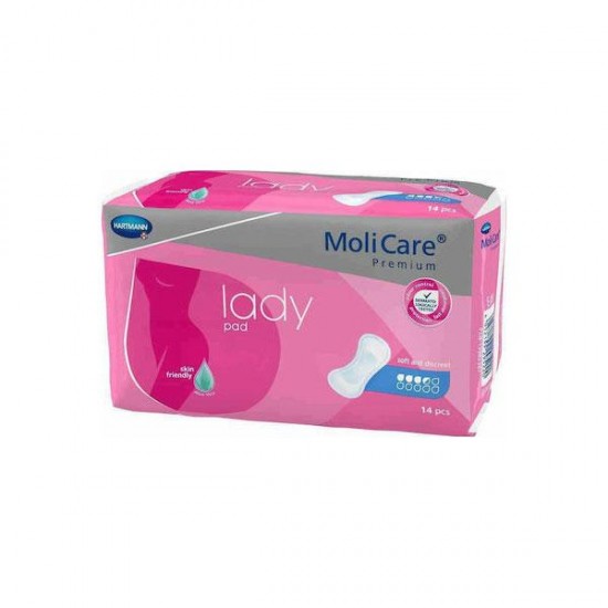 Σερβιέτες Γυναικείες Ελαφράς Ακράτειας MoliCare Premium Lady Pad 3.5 Σταγόνες (Συσκευασία 14 Τεμαχίων) HARTMANN 168651